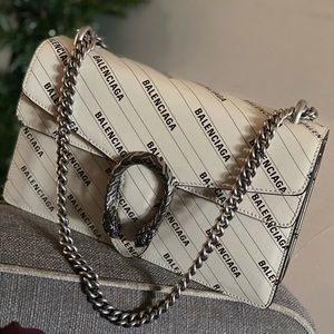 The Hacker Project small Dionysus bag in white Gucci Balenciaga collaboration